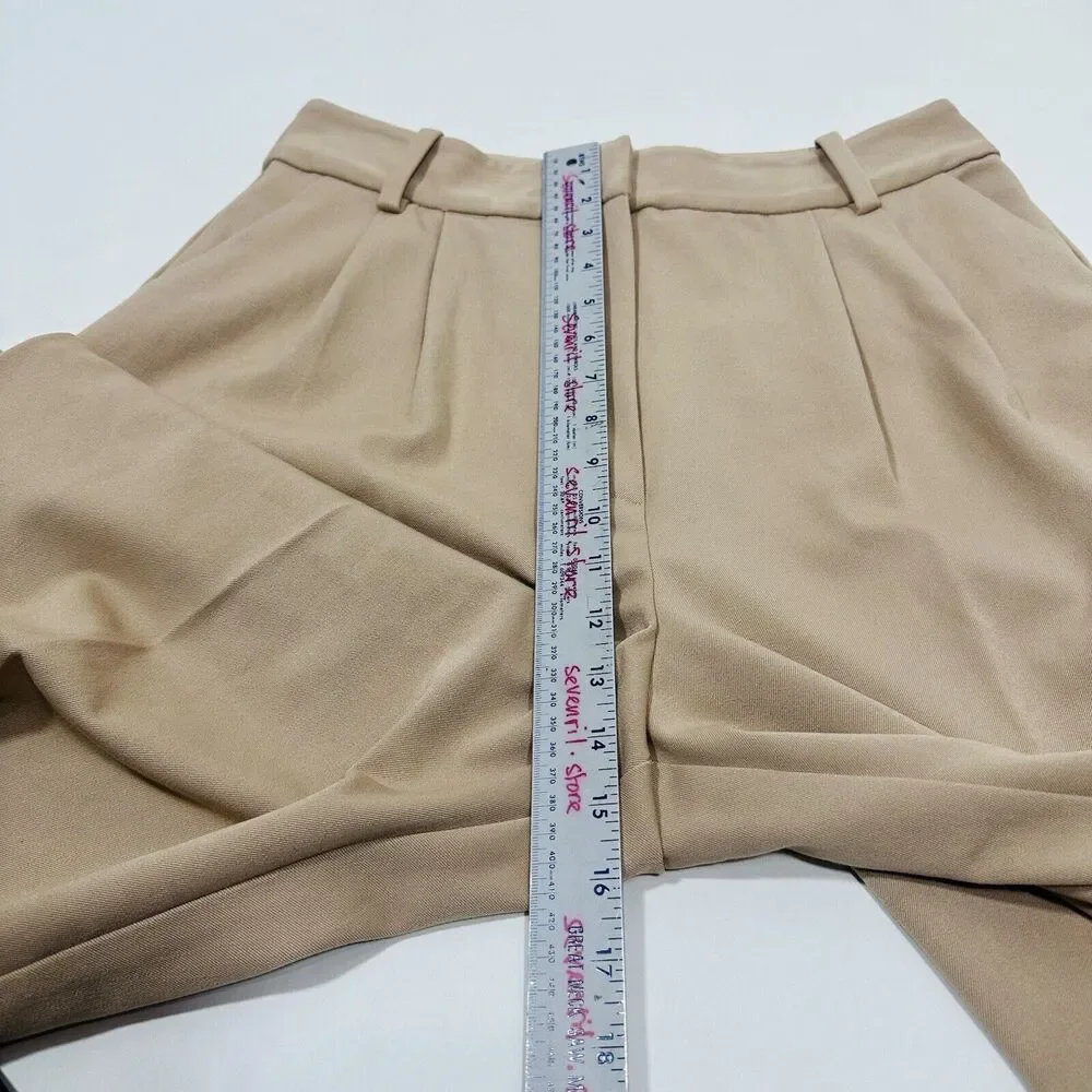 Favorite Daughter The Favorite Pleated Wide-Leg Pants Beige Size 12 NWOT - Picture 12 of 14